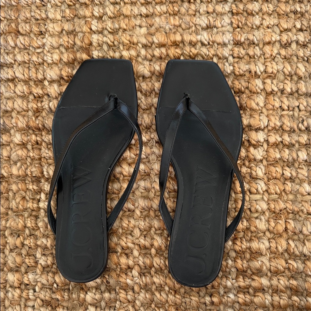 J. Crew Leather Black Sandals